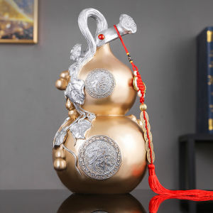 Hồ lô phong thủy thu hút tài lộc bình an trang trí phòng khách cao 31cm - T0329