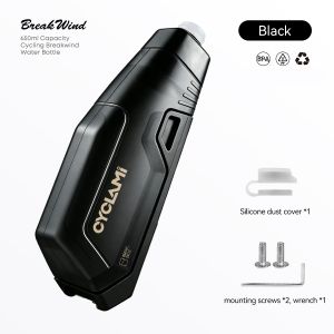 CYCLAMI | CYCLAMI 650ml Aerodynamic Bicycle Bottle Bracket Set PP5 Squeeze Bike Water Bottle with Silicone Lid for ROAD Mountain Bike Fram