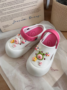 Womens Summer 2025 New EVA Thick Bottom Anti-Slip Anti-Odor Beach Shoes Clog Sensation Head Cover Sandals Casual Daily Wear