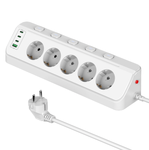 Ổ Cắm Điện Đa Năng Ulti-Plug Với Thiết Bị Kẹp Để Bàn Phích Cắm EU 4 Cổng USB-A 2 Cổng USB-C Công Tắc Điều Khiển Đơn Dây Cáp 2m Dùng Cho Nhà Ở Và Mục Đích Chung