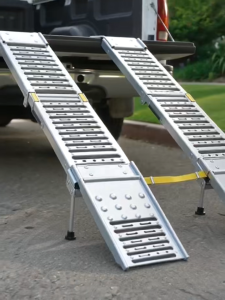 【3 Year Warranty】2 Piece(1 PAIR) Motorcycle Ramp Steel Ramp Single Foldable Steel Ramp Loading Ramp Dual Purpose Ramp ，MOTORCYCLE ATV GOLF CART WHEELCHAIR