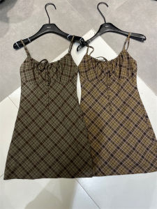 Korean Style Elegant Plaid Wrap Dress Spring 2025 New Arrival Sleeveless A-Line Skirt Casual Commute Single Piece Autumn