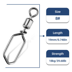 Meredith | MEREDITH 20Pcs Fishing Swivels Snap Hooked Snap Stainless Steel Fishing Rolling Barrel Swivel Fishing Lure Connector Lure Tackle