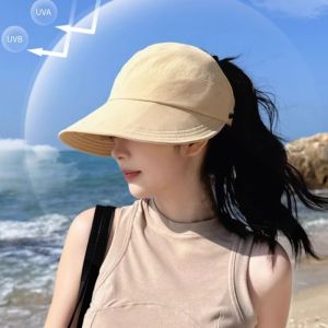 Quick Dry Hat Summer Empty Cap Womens Upgrade Can Hang Mask Outdoor Visor Thin Quick Dry Sunscreen Hat