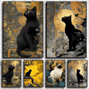 Oil Painting By Numbers Black Cat Anima DIY Number Drawing Canvas Pictures By Numbers Home Decor Large Size