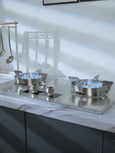 JARD 9KW Timing Gas Stove Stainless Steel Double Burner Gas Stove Embedded Liquefied Gas Cooker Household Kitchen Cooktop