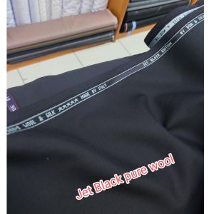 Kain pure wool Bahan stelan Jas Jet Black Don&Julio super 580s/ Kain Bahan stelan Jas pure wool Jet Black edition 580s (hrg 1 m)