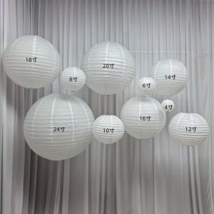 1PC 4/6/8/10/12/14/16inch China White Paper Lanterns Festival Supplies Birthday Wedding Party Decoration Gift Craft DIY Lantern