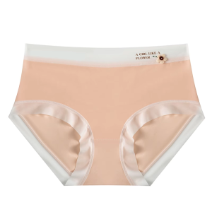 MiiOW | กางเกงชั้นในผ้าไหมน้ำแข็งไร้ตะเข็บสำหรับผู้หญิง กางเกงชั้นในทรงสั้นทรงสามเหลี่ยมเอวกลางแบบบาง ผลิตจากผ้าฝ้ายแท้ สไตล์ฤดูร้อน 2025