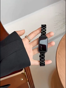 Metal Strap for Huawei Band 10/9/8 Breathable Stainlss Steel Replacement Band Watchband Belt Bracelet Accessories Tali Jam Tangan Smartwatch for Huawei Band 10/Huawei Band 9/Huawei Band 8 NFC