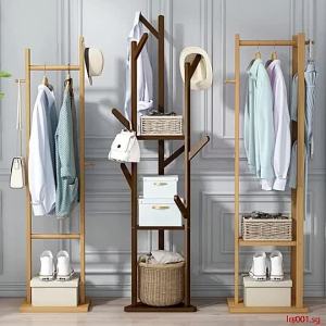SG stock Fast ShippingSimple Coat Rack Floor Household Indoor Bedroom Hanger Modern Light Luxury Clothes Corner Multifunction lrs001.sg