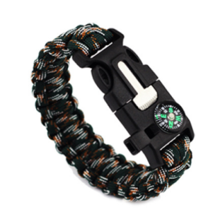 Warwolf 2 Same Outdoor Survival Escape Rescue Rope Bracelet Compass Carrying Strap Firestone Bracelet