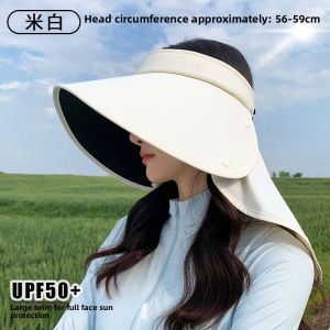 Miiow | Cat Woman Outdoor Sports Sun Hat Womens UV Protection Large Brim Foldable High Aesthetic Value Empty Top Sun Hat Travel Cap