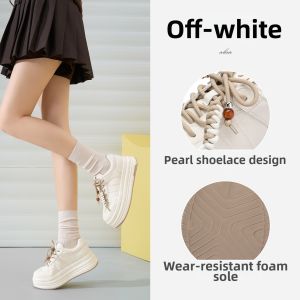 Josiny | Thick Bottom New Spring College Style Casual White Shoes