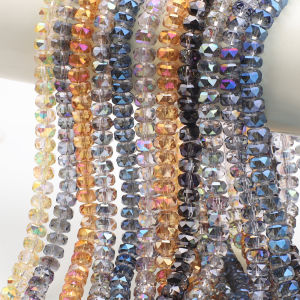 75Pcs/Lot 5x8mm Wheel Beads Natural Faceted Crystals Glass Loose Beads for Jewelry Making DIY Bracelet Nacklace Garment Decor
