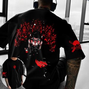 เสื้อยืดวันพีซผู้ชายลายโรโรโนอา โซโล สไตล์ญี่ปุ่น อนิเมะคลาสสิก สำหรับฤดูร้อน/ฤดูใบไม้ร่วง เสื้อแขนสั้นเด็กผู้ชาย แฟชั่นทันสมัย ชุดคู่พ่อแม่ลูก