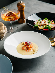 Luxurious Black and White Creative Salad Plate