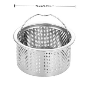 〔G〕Thickened Stainless Steel Sink Filter Basket with Handle Anti-Clog Kitchen Sink Strainer Food Residue Catcher