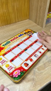 Bảng Thời Khóa Biểu Tráng Gương 20x30cm Khung Bo Viền Vàng Cao Cấp