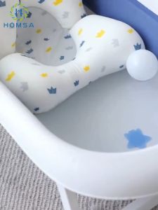 Baby Bath Mat Thicken Comfortable Foam Pad For Baby Safety Ant-Slip Shower Cushion Adjustable Length Baby Bathtub Seat Mat