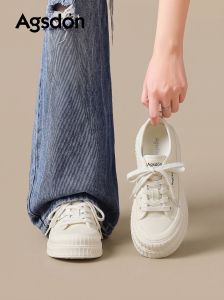 Agsdon | Height Increasing Thick Sole Canvas Shoes Women
