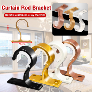ELLE Durable Window Curtain Drapery Rod Holders Bracket DIY Rome Pole Curtain Brackets
