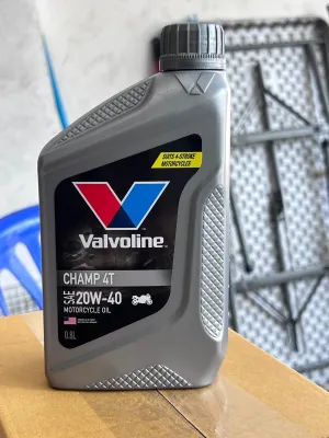 น้ำมันเครื่องมอเตอร์ไซค์ Valvoline Champ 4T 20W-40 ปกป้องเครื่องยนต์และเกียร์ สำหรับรถ 4 จังหวะ