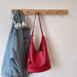 Large Capacity Casual Bucket Bag Womens Crossbody Handbag Simple Fashion Summer 2025 Single Shoulder Bag Commuter Style