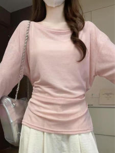 LANMENGYA | UV Protection See-Through Thin Ice Silk T-shirt Blouse Slim Waist Off-shoulder