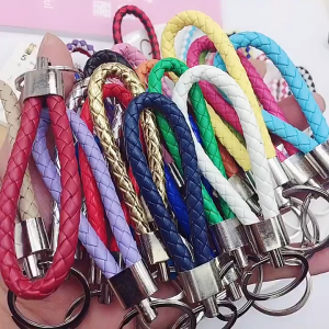 Gantungan Kunci Tali Anyam Kepang Motor Mobil Ganci Kulit Rajut Braided Mini/RANDOM MOTIF