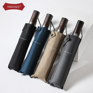 LORDWEY&Parachase Automatic Umbrella for Men Rain Folding Umbrella Windproof Strong Designer Outdoor Umbrella Corporation Wooden Handle