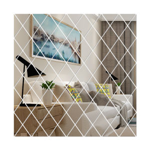 3D Diamond Splicing Acrylic Mirror Wall Sticker Removable Glass Background Decorative Mosaic for Home Decoration