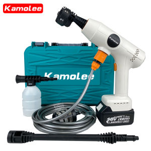 Kamolee 220W/140bar Pistol Cuci Mobil Tekanan Tinggi Nirkabel Tanpa Sikat Pistol Pembersih Busa Self-Priming (Kompatibel Dengan Baterai Makita/JLD)
