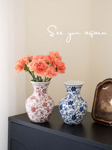 Fancy Blue and White Porcelain Vase Retro Mini Chinese Style Small Vase Living Room Flower Arrangement Hydroponic Flowers Greenery Decoration