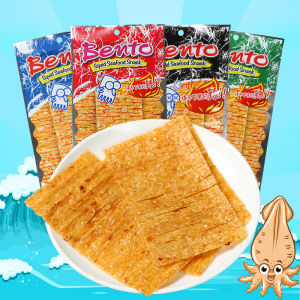 ไทยนําเข้า Bentoduo ขนมปลาหมึกฉีกขาดด้วยมือเผ็ด หวาน รสด้ายปลาหมึกแห้ง Zero Food Squid Strip อาหารทะเลสําเร็จรูป