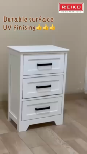 Bedside Table Side Table with 3 Drawer Bedroom Modern Nightstand (READY STOCK)