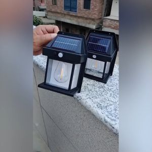 โคมไฟโซล่าเซลล์ โคมไฟเซ็นเซอร์โซล่าเซลล์ ไฟติดผนัง โคมไฟเซ็นเซอร์ ไฟทางเดิน ไฟติดหน้าบ้าน โคมไฟตกแต่ง ปรับไฟได้ 3 โหมด รุ่น HS-888
