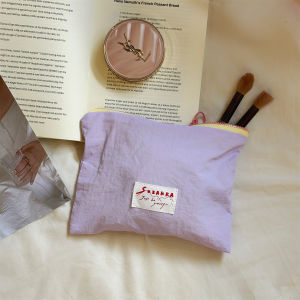 Portable Macaron Storage Bag Womens 2025 New Mini Cosmetic Bag Toiletry Bag Inner Pocket Organizer Polyester Pure Color