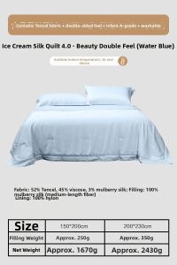 Mercury Bedding Silk Cool Summer Quilt Washable Thin Quilt