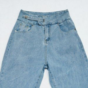 Celana Highwaist Jeans Wanita Import D46 / Boyfrend Jeans Wanita Model Tali 27-34