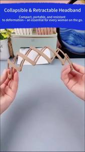 Foldable Headband Women Non Slip Solid Color Plastic Hairband Travel Makeup Face Wash Band Girls Accessories