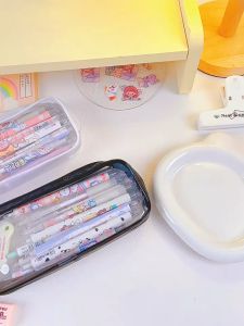 HARGA GROSIR - S6460 Tempat Pensil Transparan Polos / Pouch Serbaguna Aesthetic
