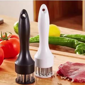 1Pc White Handheld Use Household Tender Meat Needle with Broken Tendons Pork Chop Chicken Chop Chicken Wings Meat Needle Hammer
