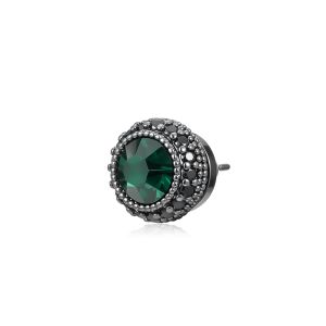 GUDUD | Vintage Full Diamond Blue Stud Earring for Men