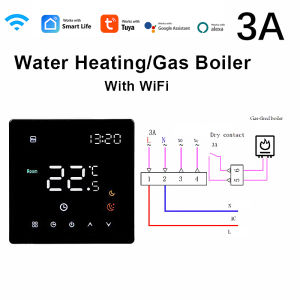 Smart WiFi Thermostat with Touch Screen Voice Control Alexa Google Home for Water Gas Boiler Electric Floor Heating System