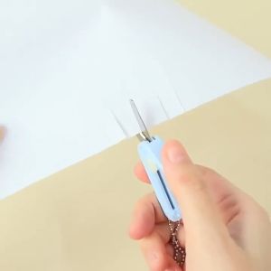 Gunting Lipat mini Portable Tarik Stainless Steel Pemotong Kertas Benang Tali Paper Cutter Mini