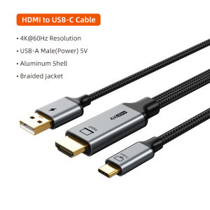 CABLETIME HDMI to USB C Cable Stable Signal 4K60Hz for Switch Nintendo PS3/4/5 With USB Power Game Console to USB C Monitor
