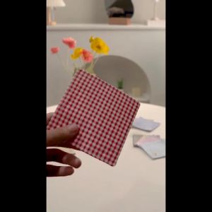 Coaster Kain/Tatakan Gelas Kain Kotak-Kotak Gingham/Alas Gelas/Property Foto Makanan dan Minuman