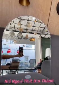 Gương soi phòng tắm - gương soi treo tường cao cấp hình vòm PE-105 TẶNG kèm đinh và pass gắn tường