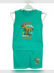 jiusenli Set Singlet Anak / setelan Anak / Laki Laki Dan Perempuan 2-10Tahun Edisi T-REX Seri 14
